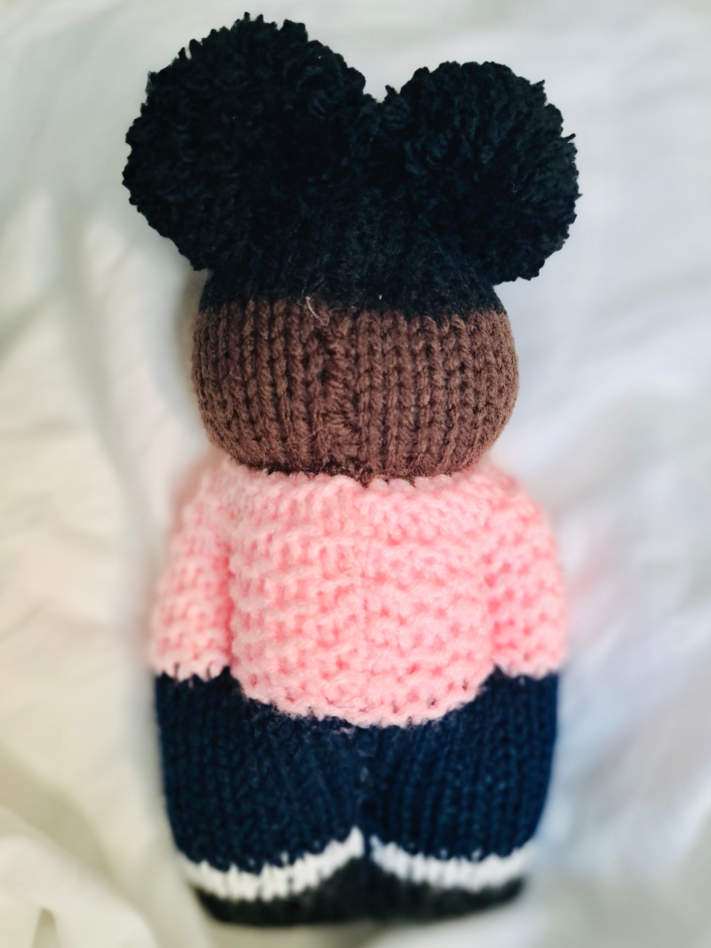Black Knit Doll - Pom Pom sweater