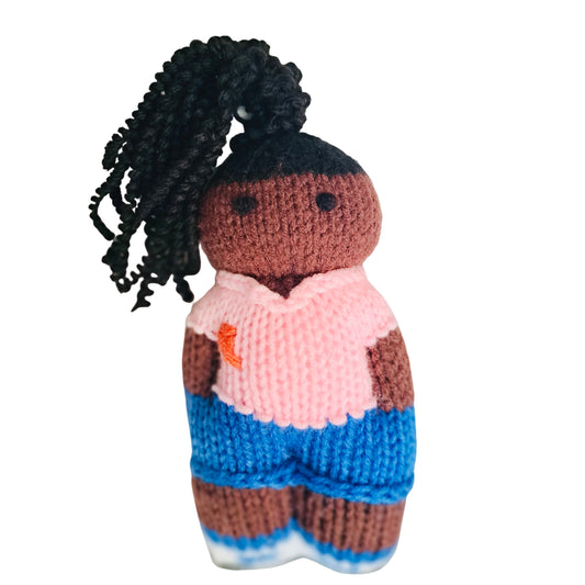 Knit doll - Cancer Awareness