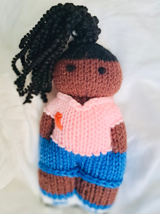 Knit doll - Cancer Awareness